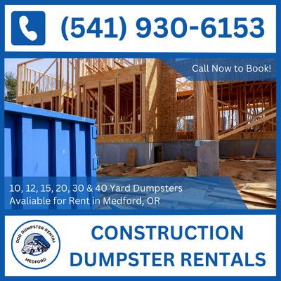 Prompt Construction Dumpster Delivery in Medford, OR - Jackson County - DDD Dumpster Rental Medford

